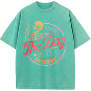 Have the Day You Deserve Vintage Washed T-Shirt in Blue