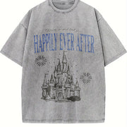 Happily Ever After Vintage Washed T-Shirt in Gray