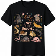 Love the Unloved Cute Weird Animal Cotton T-Shirt in Black