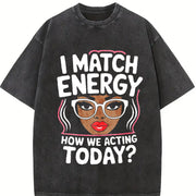 I Match Energy vintage washed oversized T-shirt in Black