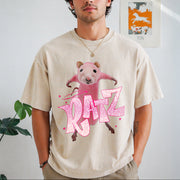 Ratz Meme Rat Vintage Washed T-Shirt in Beige