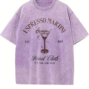 Espresso Martini Social Club vintage washed oversized T-shirt in Purple