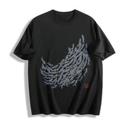 Fish Ladies for All Seasons Cotton T-Shirt in Black