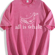 All Are Whale Problems Vintage Washed T-Shirt in Red