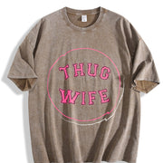 Thug Wife Vintage Washed T-Shirt in Brown