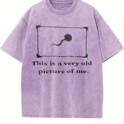 Sarcastic Humor Retro Joke Vintage Washed T-Shirt in Purple
