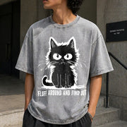 Cat Fluff Around and Find Out Vintage Washed T-Shirt in Gray