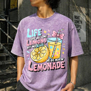 Life Gave Me Lemons, but Jesus Made Lemonade Vintage Washed T-Shirt in Purple