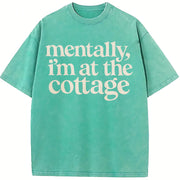Mentally I'm At the Cottage Heated Rivalry Reader vintage washed oversized T-shirt in Blue