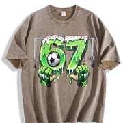 67 Soccer Vintage Washed T-Shirt in Brown