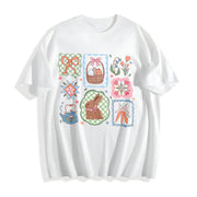 Coquette Bow Easter for Cute Bunnies Easter Cotton T-Shirt in White