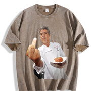 Anthony Foodie Fan Tribute vintage washed oversized T-shirt in Brown