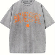 Sunkissed Embroidered Vintage Washed T-Shirt in Gray