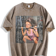 Weightlifting Glam Doll Vintage Washed T-Shirt in Brown