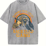 Support Your Local Backyard Gang Vintage Washed T-Shirt in Gray