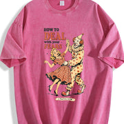 Retro Clown Horror Vintage Washed T-Shirt in Red