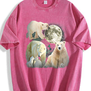 Polar Bears Mystical Vintage Washed T-Shirt in Red