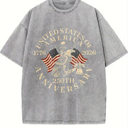 USA 250th Anniversary Vintage Washed T-Shirt in Gray