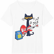 Dynamic Music Guitar Kitten Cotton T-Shirt in White