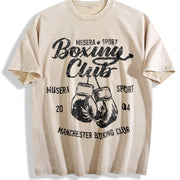 Manchester Boxing Club 2004 Vintage Washed T-Shirt in Beige