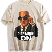 Premium Tung Sahur Rizz Mode Activated Italian Brainrot Vintage Washed T-Shirt in Beige