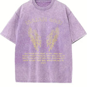 Faith Over Fear Tank Vintage Washed T-Shirt in Purple