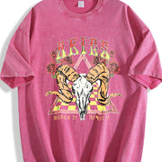 Aries Zodiac Ram Vintage Washed T-Shirt in Red