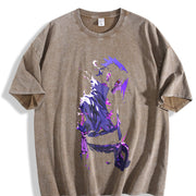 Sasuke Anime - Stylish for True Naruto Fans for Vibes vintage washed oversized T-shirt in Brown