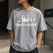 Forklift Certified Vintage Washed T-Shirt in Gray