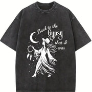 Back to the Gypsy I Was Vintage Washed T-Shirt in Black