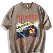 Monaco 1984 Classic 90s Vintage Washed T-Shirt in Brown