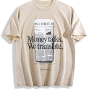 Wsj Money Talks We Translate Vintage Washed T-Shirt in Beige