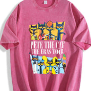 Pete the Cat the Eras Tour Vintage Washed T-Shirt in Red