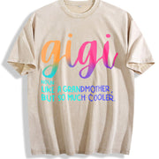 5% Elastane Gigi Alphabet Fit vintage washed oversized T-shirt in Beige