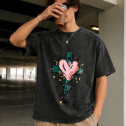 Back and Thank God, Move Forward and Trust God Vintage Washed T-Shirt in Black