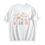 Wildflower Grandma Cotton T-Shirt in White