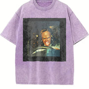 Angry Glam Doll Driving Vintage Washed T-Shirt in Purple