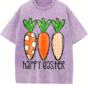 Happy Easter Vintage Washed T-Shirt in Purple