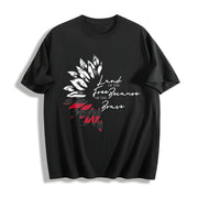 America Sunflower USA Flag Flower Cotton T-Shirt in Black
