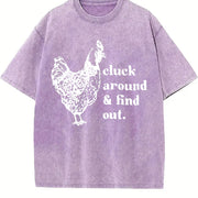 Stretch Chicken Vintage Washed T-Shirt in Purple