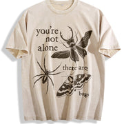 You're Not Alone There Are Bugs Insects Lover and Batik vintage washed oversized T-shirt in Beige