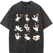 Silly Goose Baseball Vintage Washed T-Shirt in Black