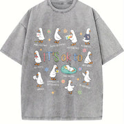 It's Okay to Feel All the Goose Moods Vintage Washed T-Shirt in Gray