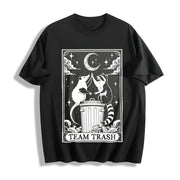 Team Trash Tarot Card Cotton T-Shirt in Black