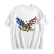 Embroidered Retro 250th Anniversary USA Cotton T-Shirt in White