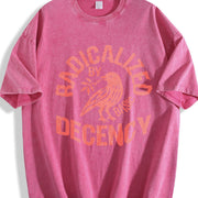Radicalized by Basic Decency Bold Bird Vintage Washed T-Shirt in Red