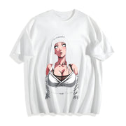 Hinata Hyuga Tanktop Anime Manga for Anime Fan 90s Cotton T-Shirt in White
