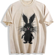 Spring and Commute Versatile Vintage Washed T-Shirt in Beige