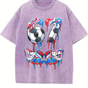 USA 67 Soccer Vintage Washed T-Shirt in Purple