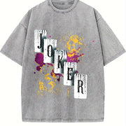 For Formal Urban Distressed Enthusiasts Vintage Washed T-Shirt in Gray